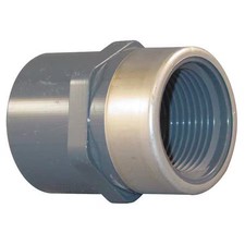 Pvc, Stainless Steel Female Adapter, Socket X Fnpt, 3/4 In Pipe Size, 835-007Sr