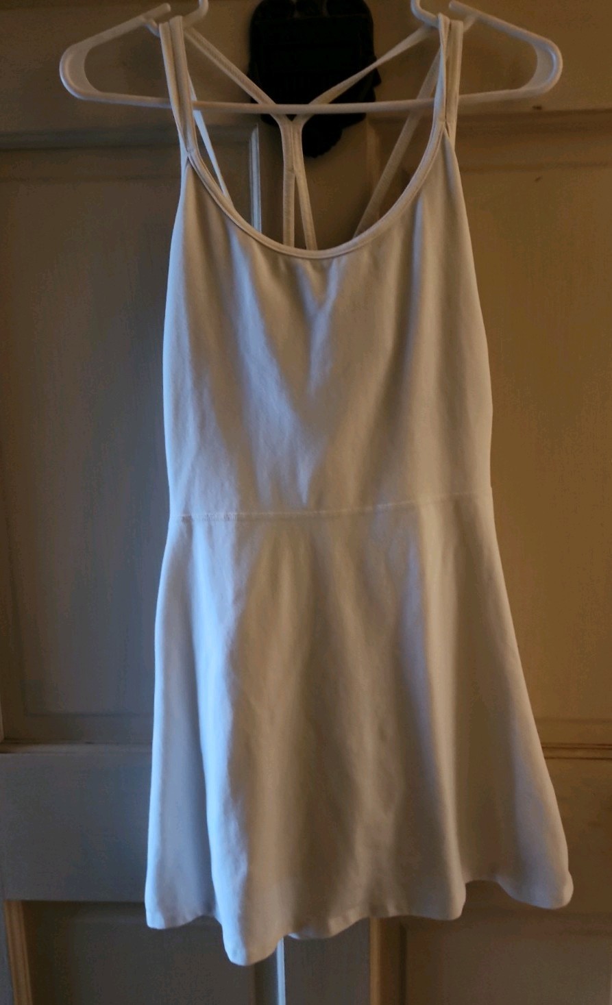 Old Navy Large White Strappy Athletic Dress With Built In Shelf Bra And Shorts