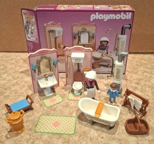 Vintage Playmobil 5324 Victorian Mansion Bathroom Dollhouse, Complete, 1994