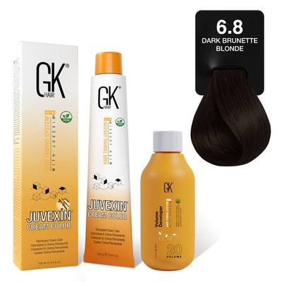 GK Hair Brown Series Permanent Hair Color Creme Low Ammonia Gray Coverage