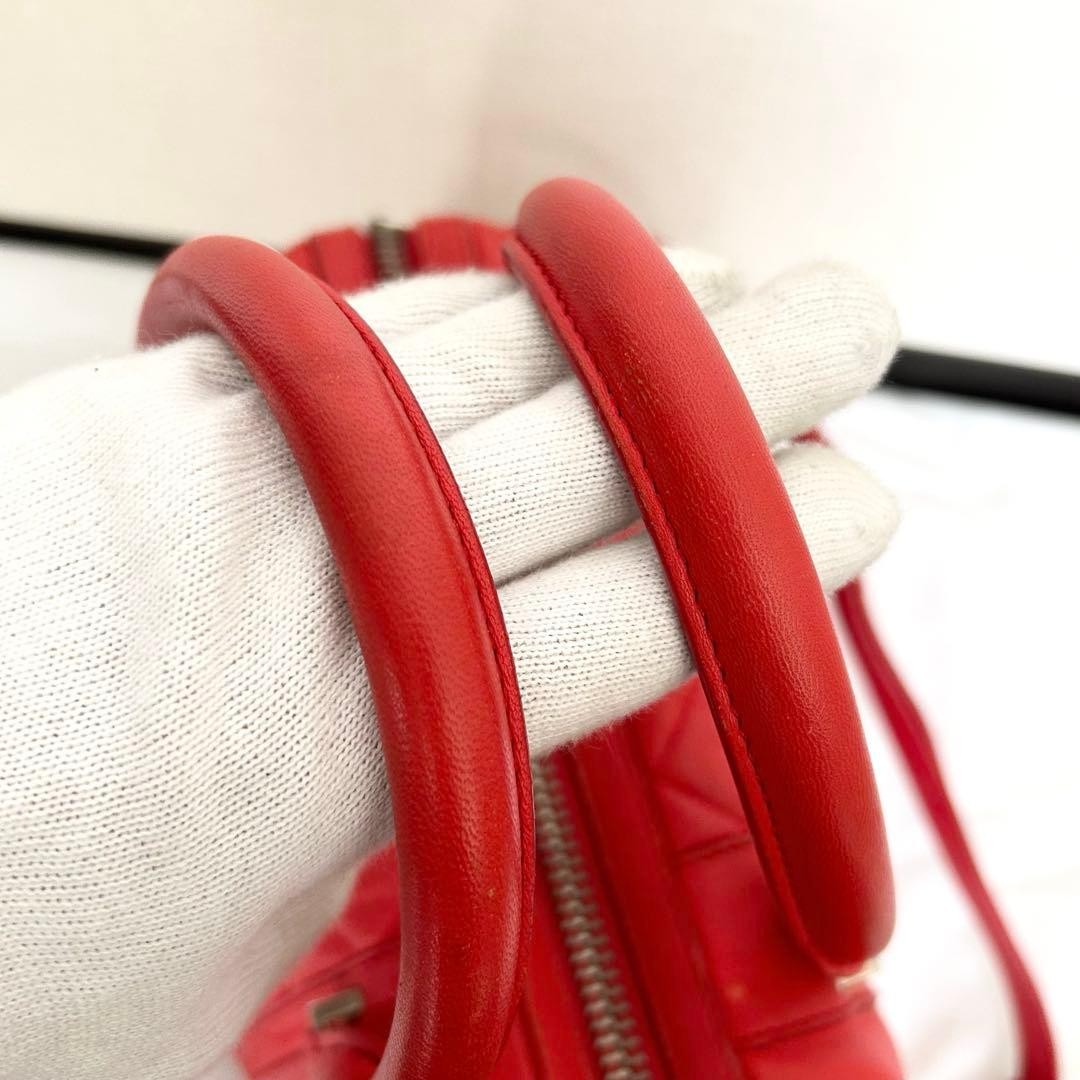 GIVENCHY Lucrezia Quilted Leather Shoulder Bag Red Used Authentic thumbnail 10