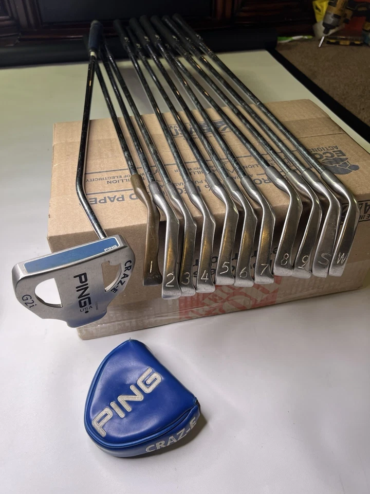 Ping ISI Stainless Black Dot Lot 12 Iron Set Factory Cushin JZ Ping Craz-e G2i - Image 2 of 4
