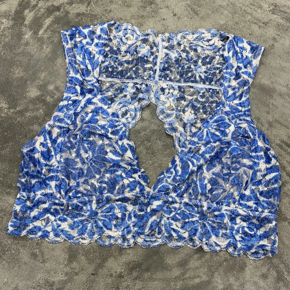 Free People Intimate Free Evangelina 印花花卉胸罩 M 加勒比蓝色 — 第 4/4 张图片