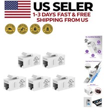 Sleek RJ45 Female-to-Female Couplers - 5-Pack of Rated 10 Gbps Ethernet Jacks