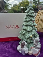LLADRO NAO CHRISTMAS TREE MISCHIEF DOG & CAT #1620 Excellent Condition with /Box