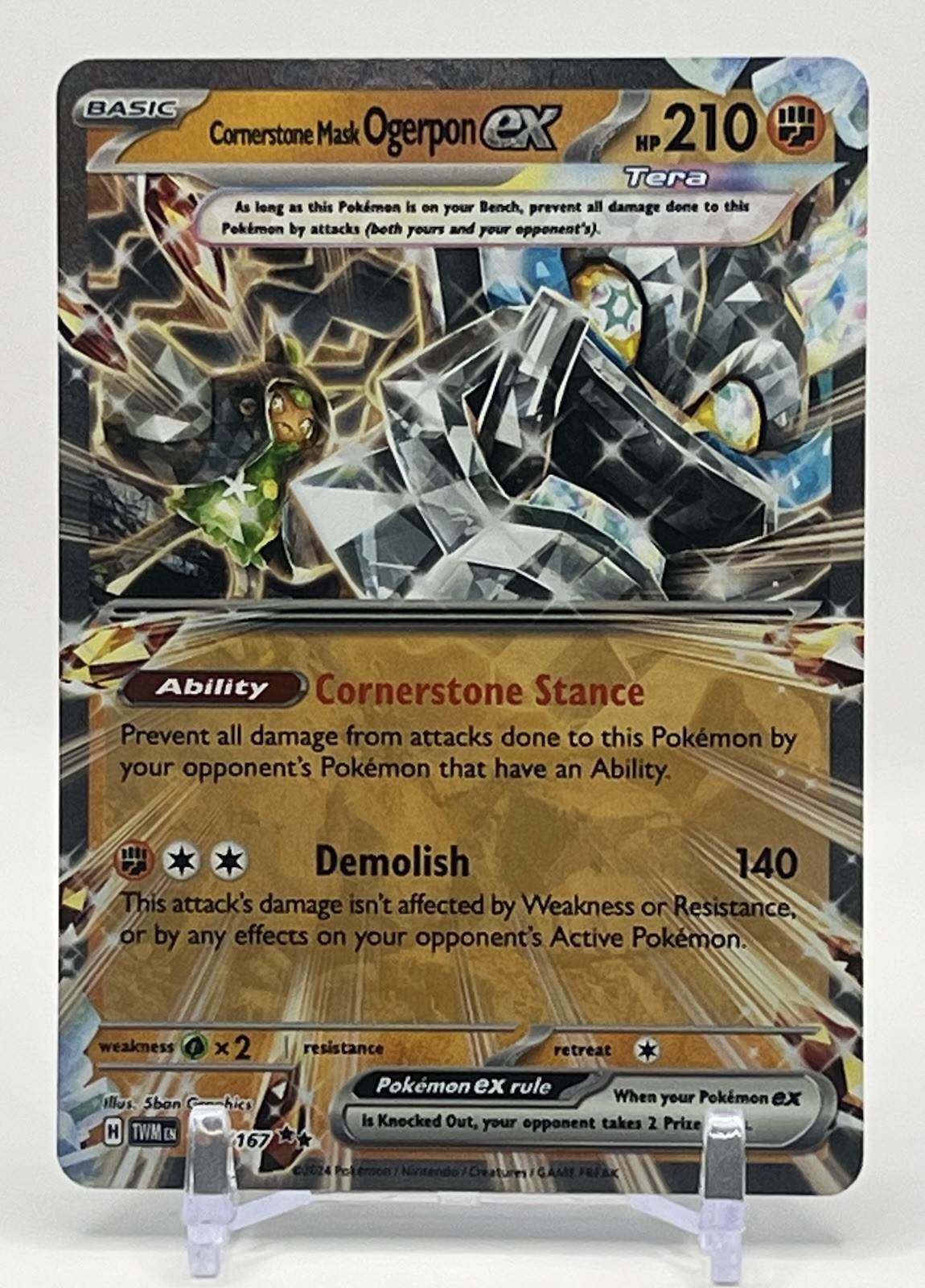 Pokemon Cornerstone Mask Ogerpon ex 112/167 Twilight Masquerade Double Rare