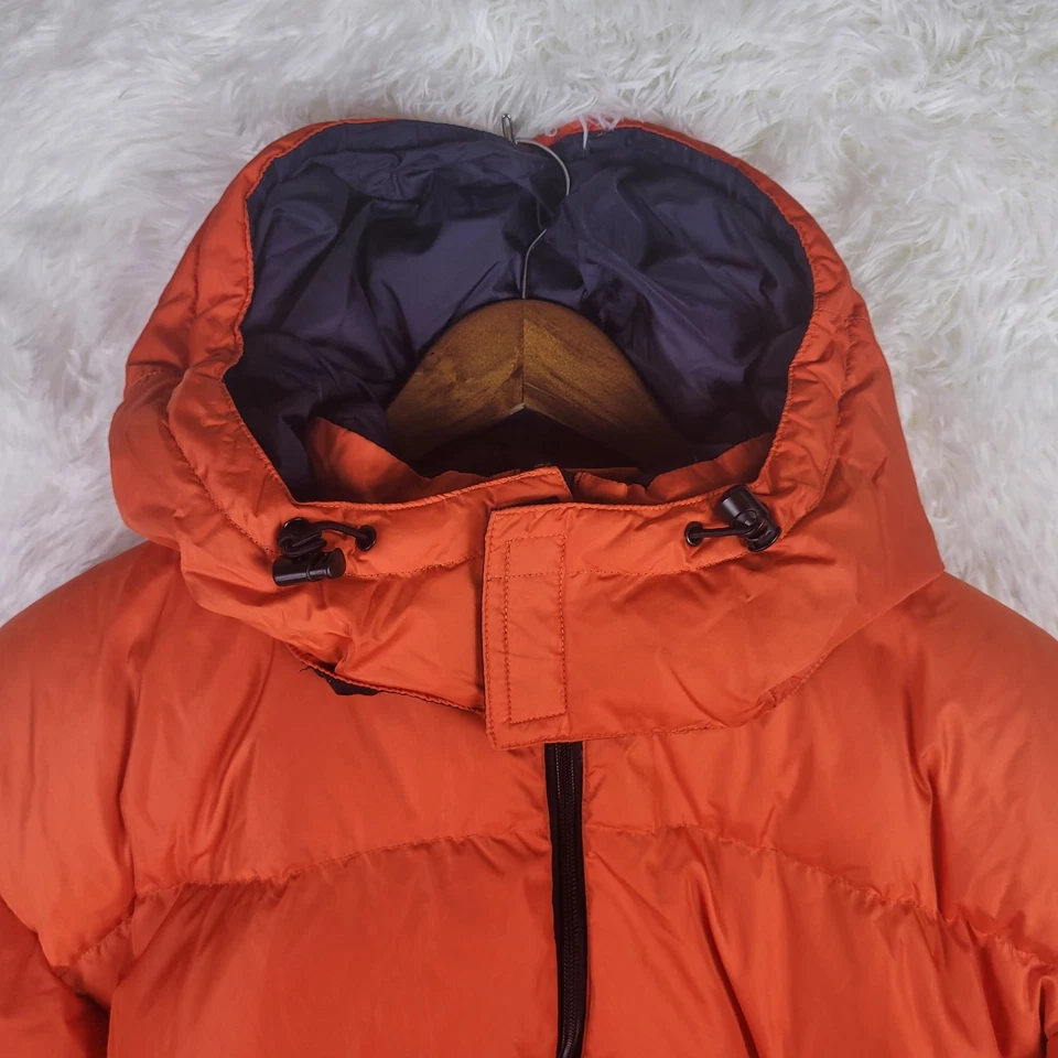 XLT Lands End Black & Orange Reversible Hooded Goose Down Puffer Jacket Outdoor - Image 2 of 4