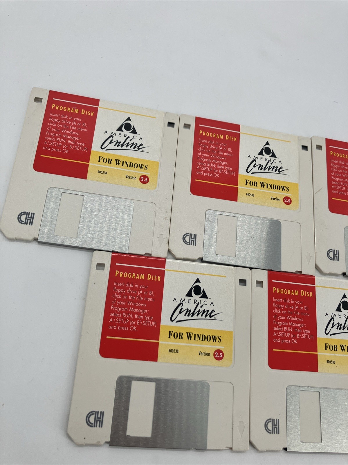 Vintage America Online AOL (7) Floppy Disks 2.5” For Windows