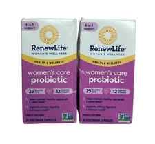 Renew Life Wellness Women's Care Probiotic 25 Billion 30 Capsules - Lot of 2
