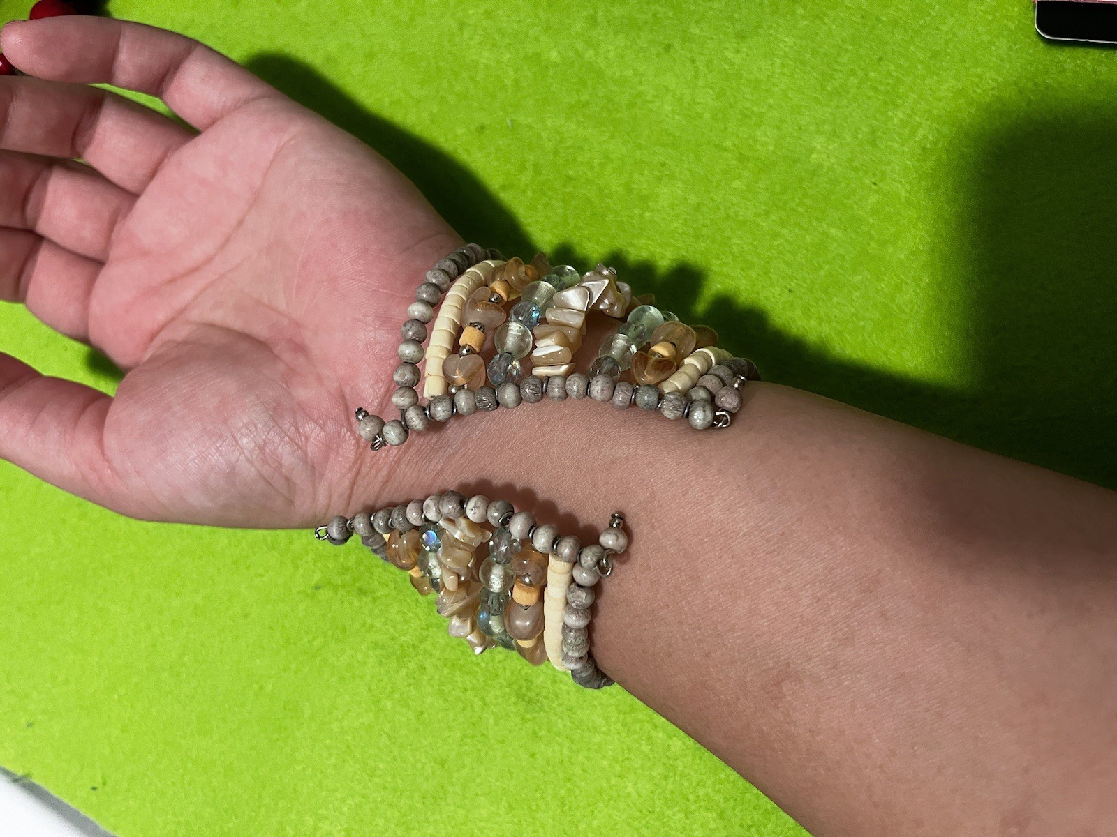 Boho style stretch bracelets featuring various st… - image 9