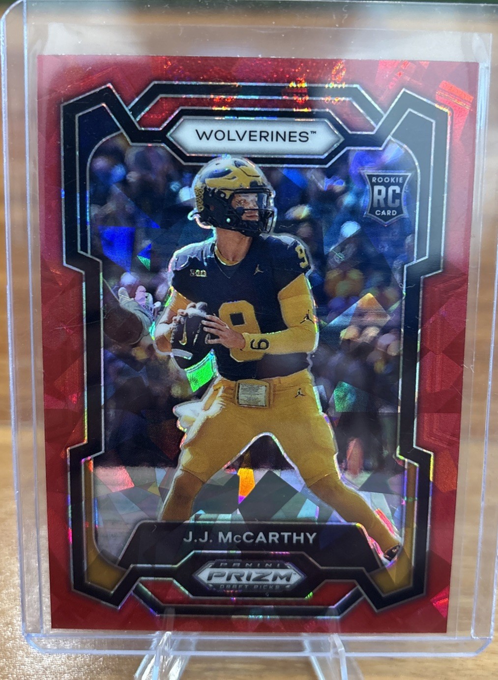 2024 Prizm Draft Picks - J.J. McCarthy #132 Red Ice Prizm & Base (RC)