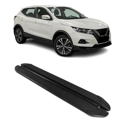 Marchepieds Latéraux pédale pour Nissan Qashqai J11 2013-2021 2x Aluminium Noir - Photo 1/4