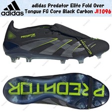 adidas Predator Elite Fold Over Tongue FG Core Black Carbon JI1096 Men's Size