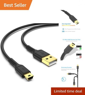 3ft Mini USB 2.0 to Male B Charger Cable - High-Speed & Durable for Gaming Gear
