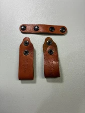 Galco brown tan leather shoulder holster tie down set E919B