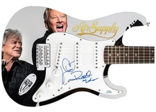 Air Supply Signed Autographed 1/1 Custom Graphics Photo Guitar ACOA