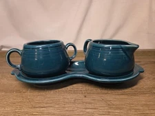 Fiestaware Fiesta Ware Creamer Sugar Tray Set Juniper Retired Color 1999-2001