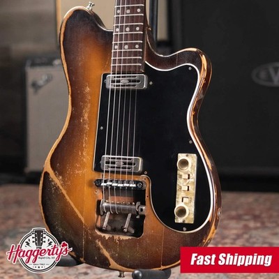 Hofner Rare Vintage 1960 V2 Solid Body Electric Guitar Sunburst with Hardshell C