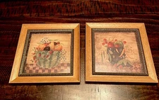 Mixed Fruits Vegetables Framed 8x8 Artwork Prints by Valerie Evers Wenk Set of 2