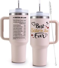 Best Sister-in-Law Tumbler Birthday Gifts for Large, sister in law pink