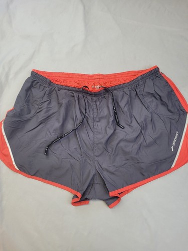 Brooks Running Shorts Womens XL Gray/ Red Accent Track Field Crossfit Activewear