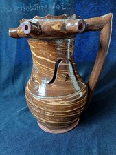 ANTIQUE ENGLISH SLIPWARE FORFEIT PUZZLE JUG