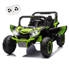 24V Ride on Electric Car for Big Kids 2 Seater UTV Off-Road Toys w/Remote, Green