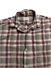 VTG Penneys Shirt Mens Small Orange Loop Collar Towncraft Distressed USA 60s