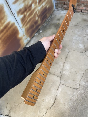 Reverse Kopfplatte Floyd Rose Nuss 22 Bünde gerösteter Ahorn E-Gitarrenhals 25,5 - Bild 4 von 7