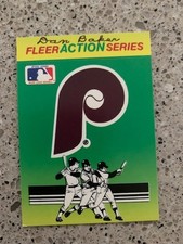 DAN BAKER PHILADELPHIA PHILLIES PA ANNOUNCER VET AND CBT SIGNED FLEER STICKER #2
