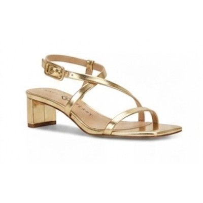 Katy Perry The Wandering Sandal Champagne Gold Square Toe Block Heel 9.5M KP3360