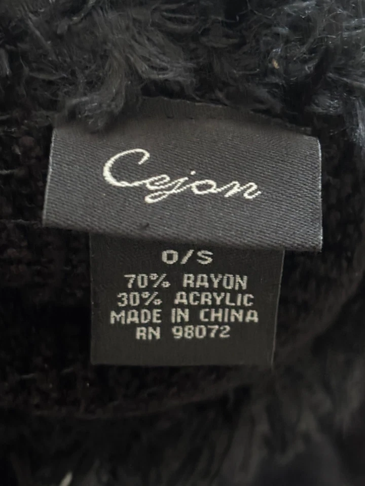 VTG Black Velour Beret & Faux Fur Gloves Set - Whimsigoth - OS - Image 4 of 4