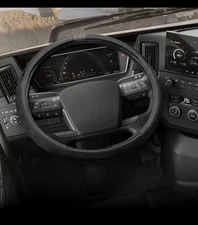 BigGrip Faux Black Leather Semi Truck Steering XL (17.5 -18") Black BigGrip