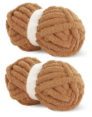 HOMBYS 10 Pack Giant Chunky Yarn for Crocheting,Super 10 pack - Coffee