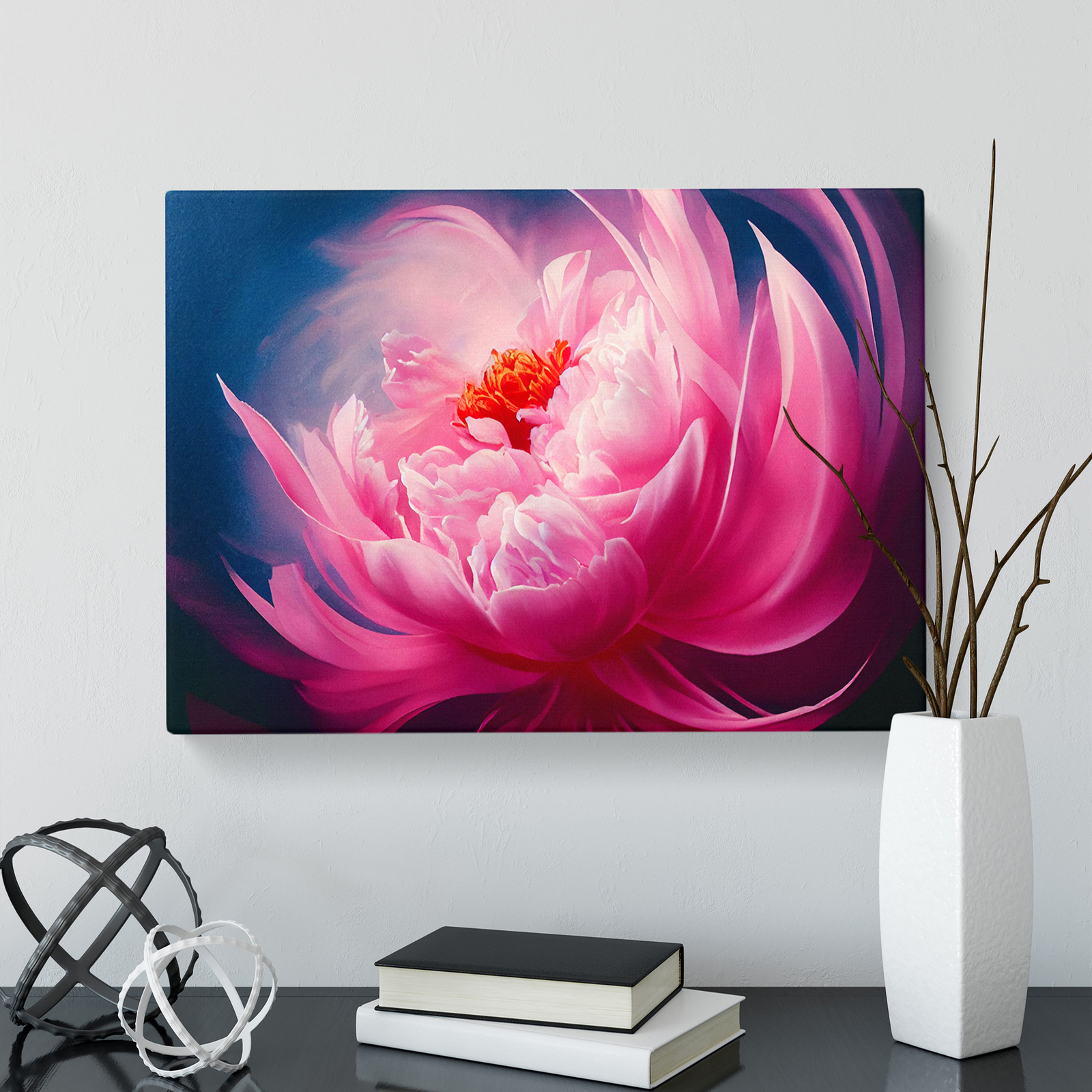 Canvas Print Wall Art Dramatic Peony Flower Framed Picture Modern EBay Canvas Print Wall Art Dramatic Peony Flower Framed Picture Modern EBay