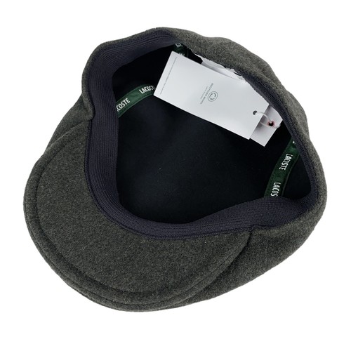 Lacoste Unisex Wool Felt Blend Flat Cap Beret Hat Forest Green RK0372-YZP - Picture 7 of 10