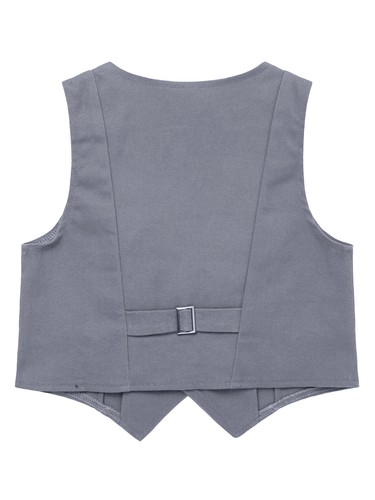 Kids Boys Classic Wedding Prom Party Waistcoat V Neck Formal Vest Suit Vest Top - Picture 12 of 12
