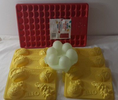 8 Jello Jiggler Molds Beans Easter Egg Oval Celebrate Spring Bunny Basket Lot