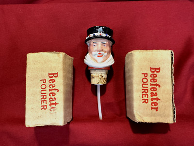 Lot of 3 Beefeater Gin Wade Porcelain Bottle Pourer Cork Stopper 1950s Vintage