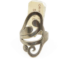 925 Sterling Silver Vintage Dark Tone Open Swirl Band Ring Sz 7 RG19003