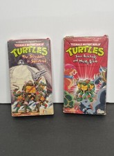 Vintage 80s-90s Lot of 2 VHS Tapes Teenage Mutant Ninja Turtles Printed In USA