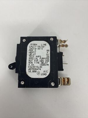 Airpax LMLC1-1RLS4-24314-36-V Bullet Breaker 1P 20A 80VDC Max