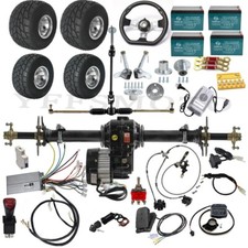 48V 1000W Differential Motor/Rear Axle Kit 5'' Tire/Spindle/Hub for ATV UTV Quad