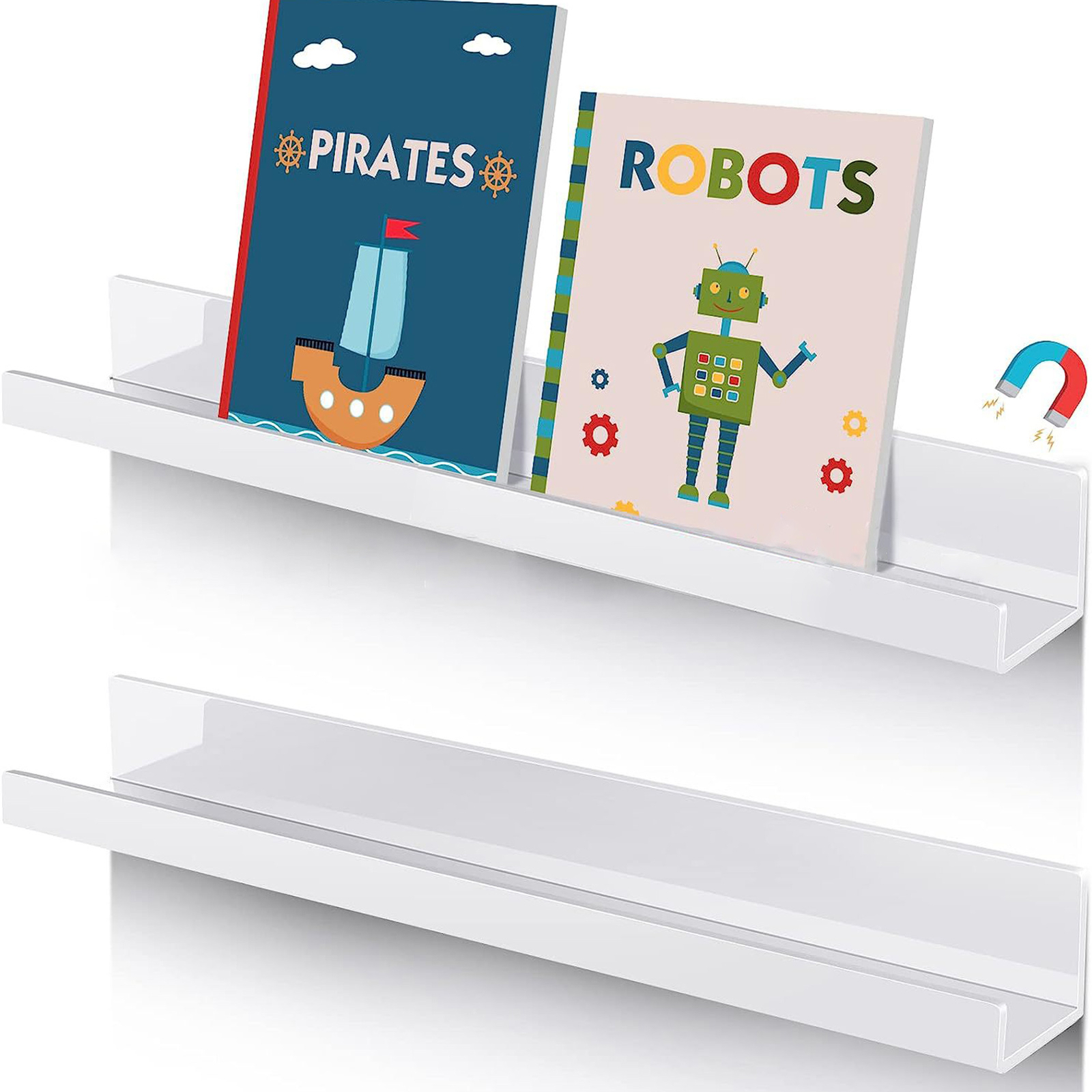 Thickened Bookshelf Strips for Book Organization Bookshelf with Pen Holder