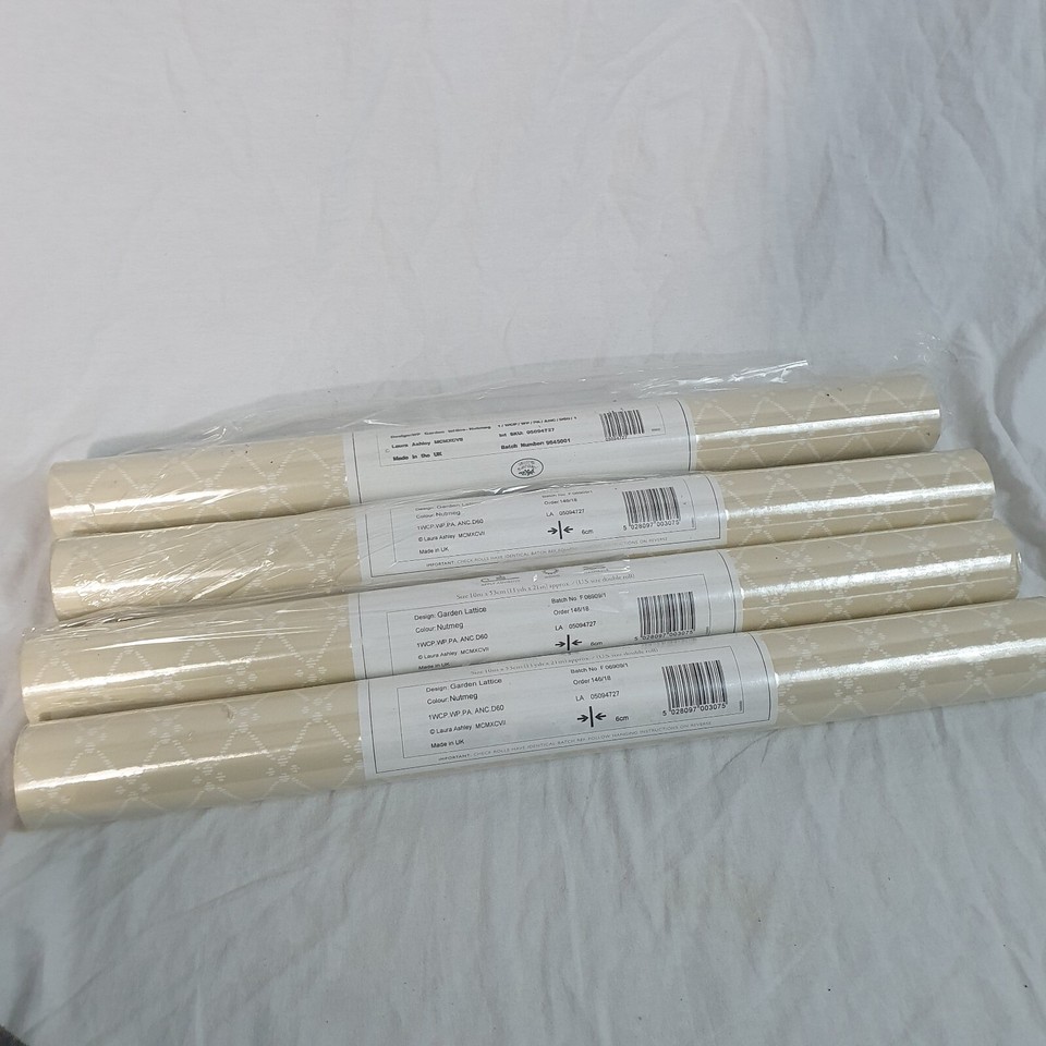 Vintage Laura Ashley Home Wallpaper Garden Lattice Nutmeg x 4 eBay