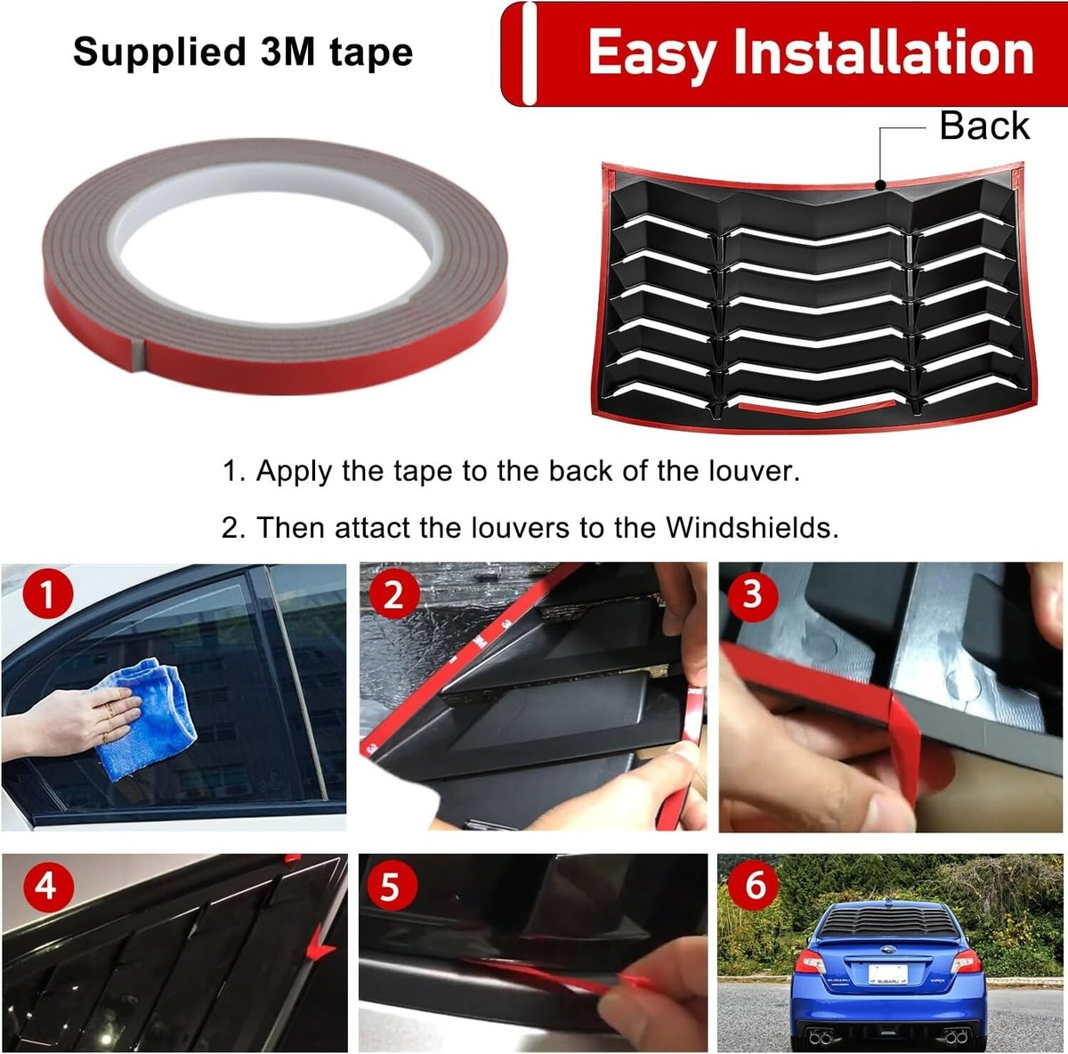 For Toyota 86 Subaru BRZ 2012-2020 Rear Window Louver Cover Trim Matte For Toyota 86 Subaru BRZ 2012-2020 Rear Window Louver Cover Trim Matte