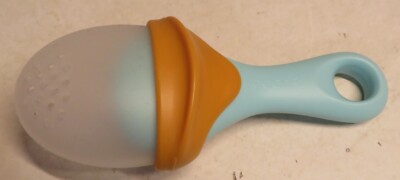 Boon Pulp Silicone Teething Feeder Orange Teal Blue Perfect Nice Baby Food Fruit