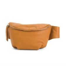 Tano Leather Convertible Belt Bag Made In Italy Cognac New New