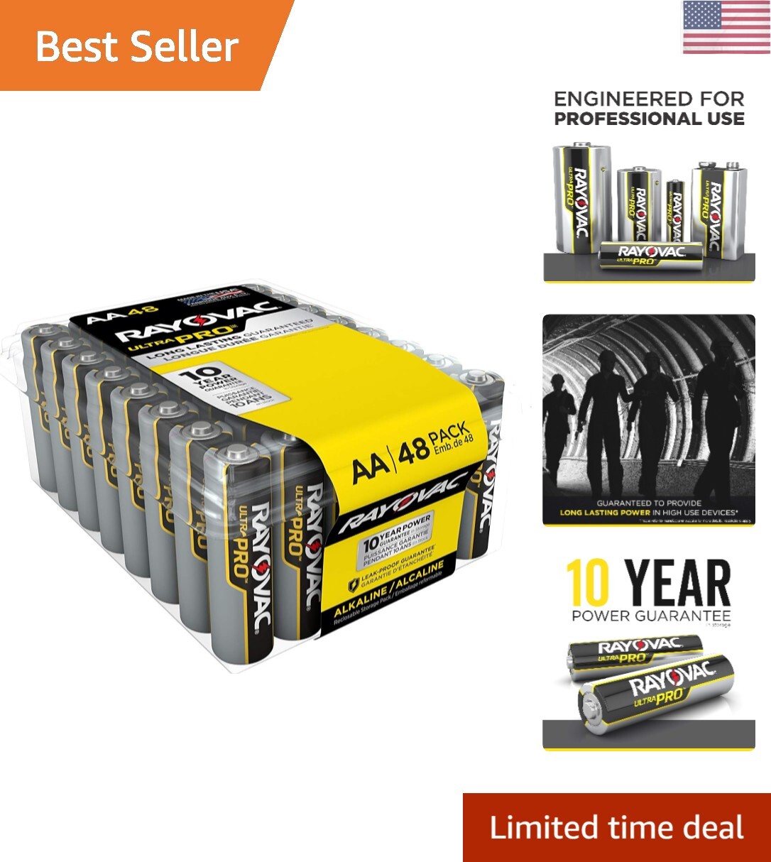 AA Batteries, Ultra Pro Alkaline AA Cell Batteries 48 Battery Count-image