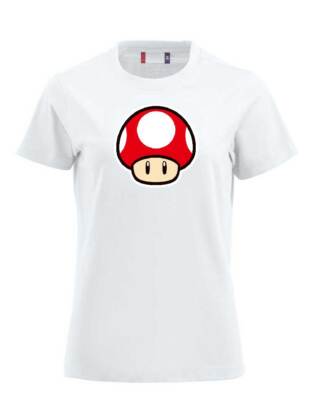 Mushroom Super Mario White Customizable T-Shirt